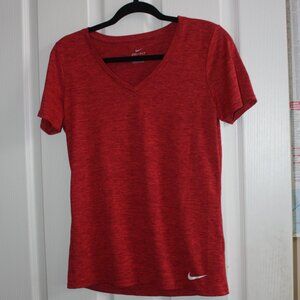 Nike Dri Fit Running t-shirt Size M Women's Red (Heathered Red/Dark Red) EUC